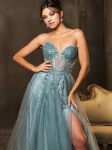 Long Evening Dress Strapless A-Line Prom Gown By Royal Queen RQ8184