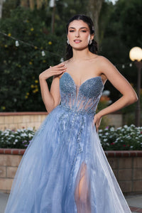 Long Evening Dress Strapless A-Line Prom Gown By Royal Queen RQ8184 - Dress