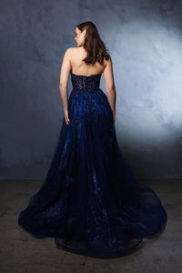 Long Evening Dress Strapless A-Line Prom Gown By Royal Queen RQ8184 - Dress