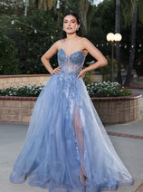 Long Evening Dress Strapless A-Line Prom Gown By Royal Queen RQ8184