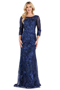 Long Evening Dress Strapless Sheath Gown By Amelia Couture 7045 - NAVY / 8 - Dress