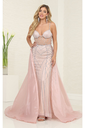 Long Evening Dress Sweetheart Beaded Gala Gown By Royal Queen RQ8126