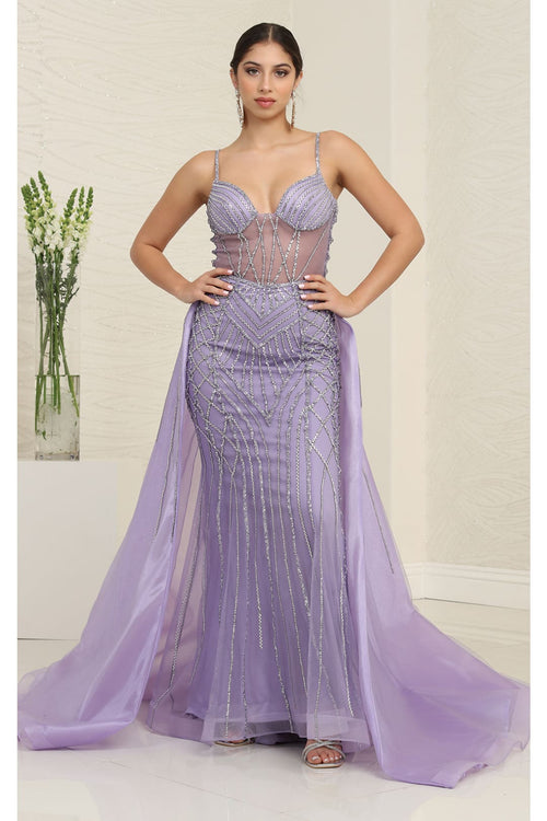 Long Evening Dress Sweetheart Beaded Gala Gown By Royal Queen RQ8126 - Dress