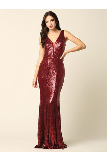 Long Fitted Formal Sleeveless Prom Dress - The Dress Outlet