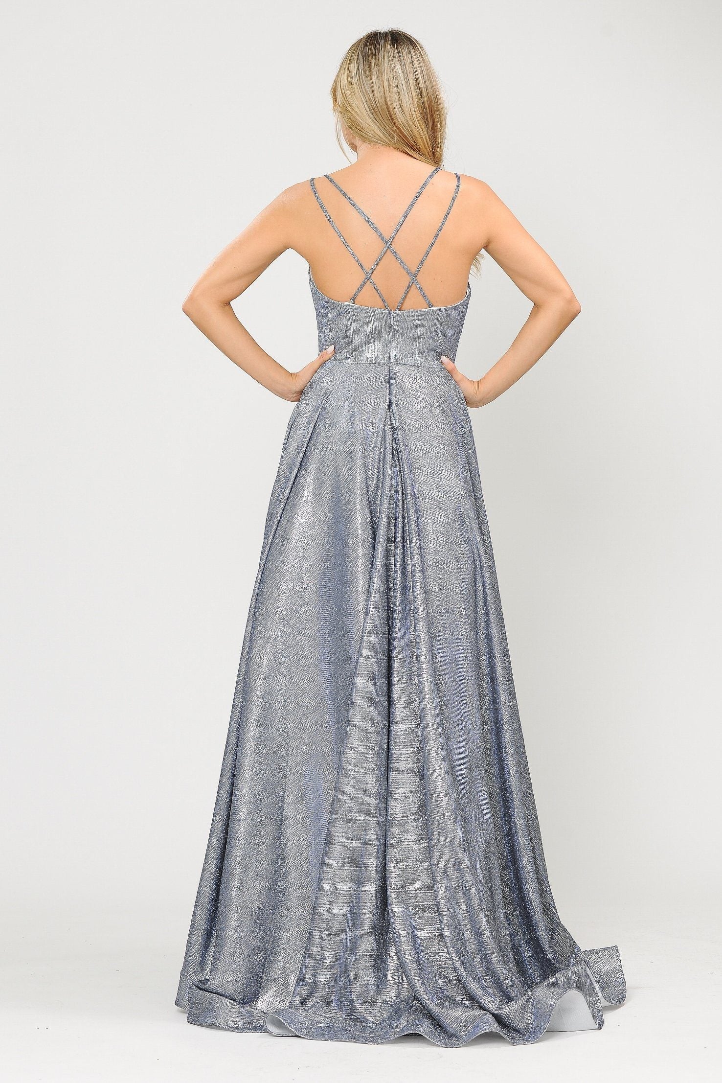 Poly USA 8714 Long Foiled Glitter Sweetheart Dress