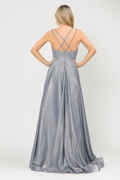 Poly USA 8714 Long Foiled Glitter Sweetheart Dress