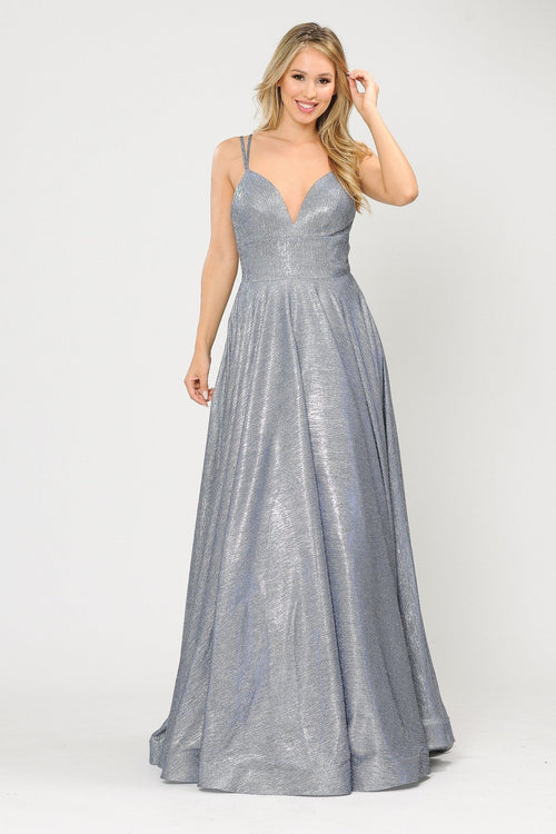 Poly USA 8714 Long Foiled Glitter Sweetheart Dress