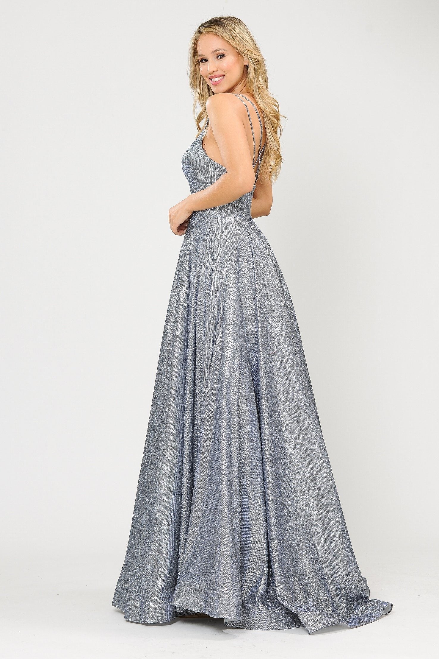 Poly USA 8714 Long Foiled Glitter Sweetheart Dress