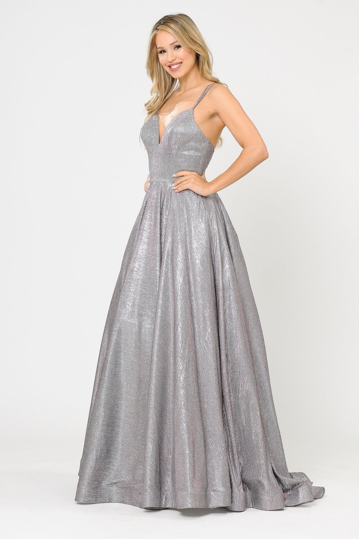 Poly USA 8714 Long Foiled Glitter Sweetheart Dress