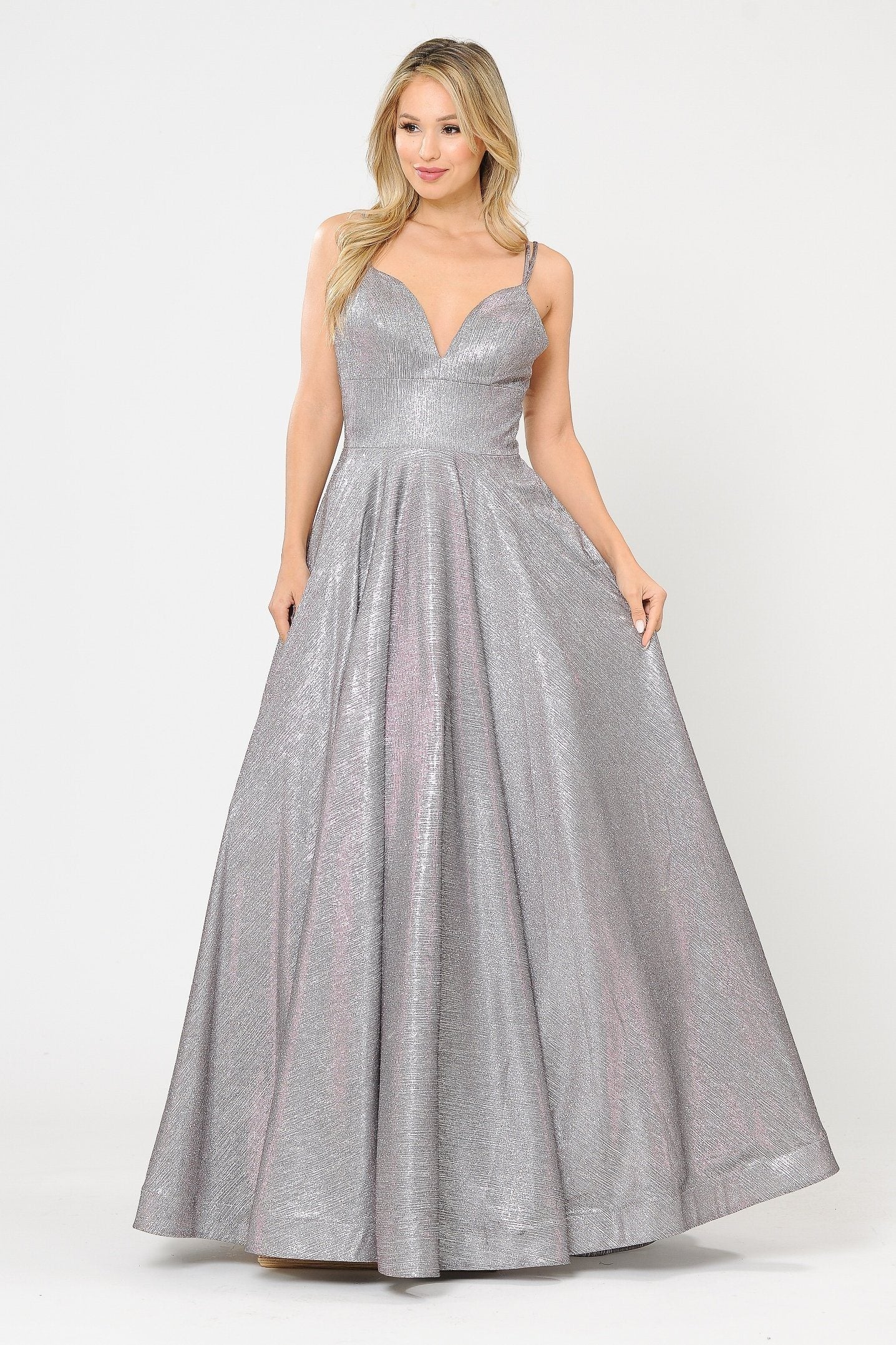 Poly USA 8714 Long Foiled Glitter Sweetheart Dress
