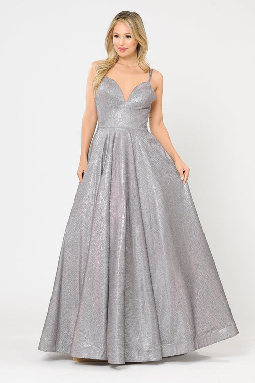 Poly USA 8714 Long Foiled Glitter Sweetheart Dress