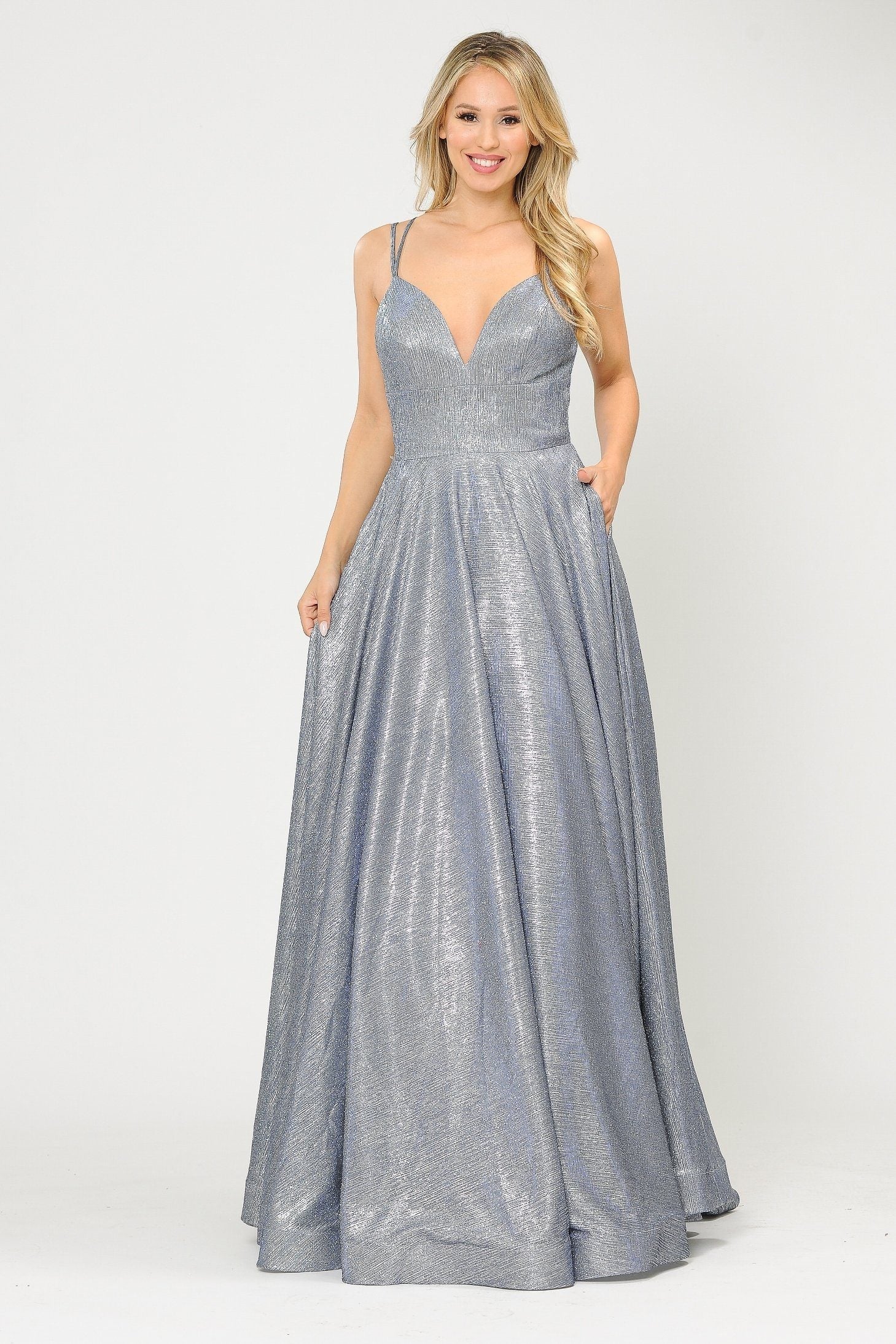 Poly USA 8714 Long Foiled Glitter Sweetheart Dress
