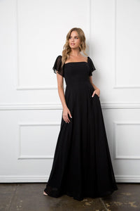 Long Formal Bridesmaids Chiffon Evening Gown