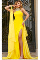 Long Formal Dress: Jovani 43697 - Yellow / Apparel & Accessories > Clothing > Dresses