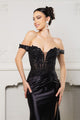 Long Formal Dress Off The Shoulder High Slit Gown By May Queen MQ2157 - Dress