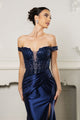 Long Formal Dress Off The Shoulder High Slit Gown By May Queen MQ2157 - Dress