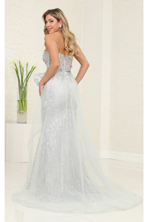 Long Formal Dress Sweetheart Overskirt Gala Gown By Royal Queen RQ8116 - Dress