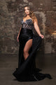 Long Formal Gown With Glittery Appliqued Mermaid Floor Length By May Queen MQ2113 - Dress
