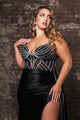 Long Formal Gown With Glittery Appliqued Mermaid Floor Length By May Queen MQ2113 - Dress