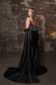 Long Formal Gown With Glittery Appliqued Mermaid Floor Length By May Queen MQ2113 - Dress