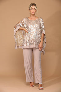 Long Formal Mother of the Bride Cape Pant Set