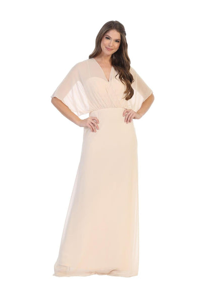 Long Formal Mother of the Bride Draped Chiffon Gown - The Dress Outlet