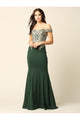 Long Formal Off Shoulder Fitted Mermaid Dress - The Dress Outlet