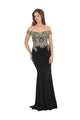 Long Formal Off Shoulder Fitted Mermaid Dress - The Dress Outlet