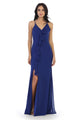 Long Formal Ruffled Chiffon Bridesmaids Dress - The Dress Outlet