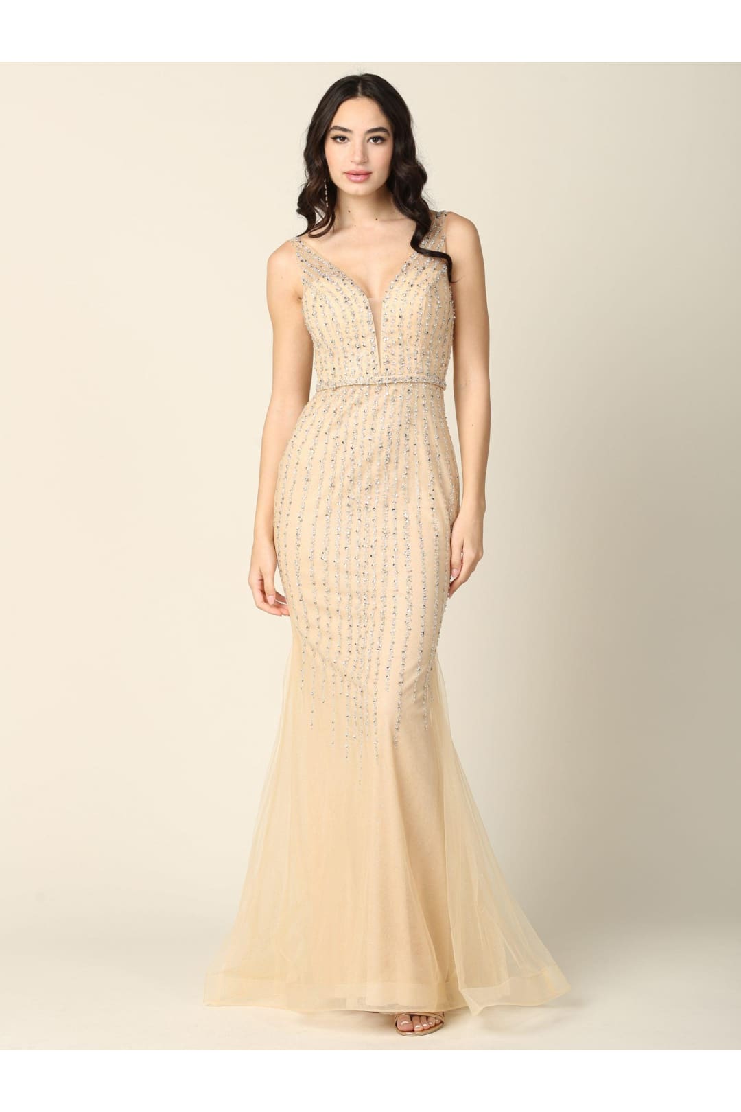 Long Formal Sleeveless Fitted Prom Gown - The Dress Outlet