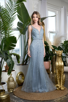 Eva USA 5231 Long Formal Sleeveless Fitted Prom Gown