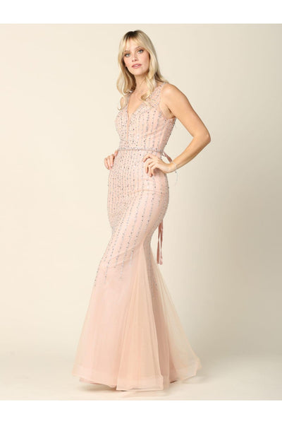 Long Formal Sleeveless Fitted Prom Gown - The Dress Outlet