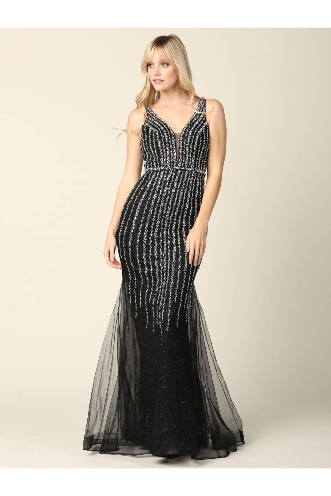 Long Formal Sleeveless Fitted Prom Gown - The Dress Outlet