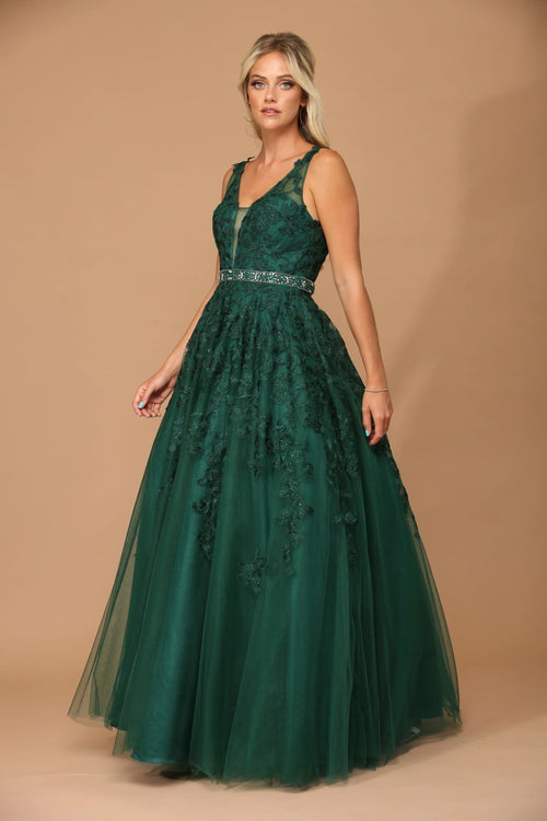 Long Formal Sleeveless Prom Ball Gown