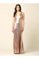 Long Formal Sleeveless Sequins Fitted Dress - The Dress Outlet