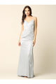 Long Formal Spaghetti Strap Glitter Prom Dress - The Dress Outlet