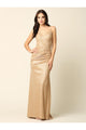 Long Formal Spaghetti Strap Glitter Prom Dress - The Dress Outlet