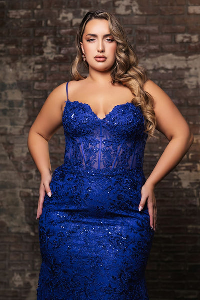 Long Gala Dress Sweetheart Mermaid Sequin Gown By Royal Queen RQ8138 - Dress