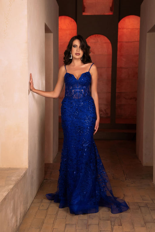 Long Gala Dress Sweetheart Mermaid Sequin Gown By Royal Queen RQ8138 - Dress