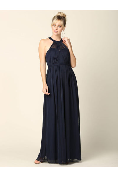 Long Halter Bridesmaid Dress Mint