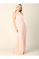 Long Halter Bridesmaid Dress Blush