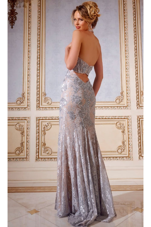 Long Halter Lace Prom Dress: Jovani 43098 - Apparel & Accessories > Clothing > Dresses