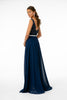 Long Illusion V-Neck Dress with Embroidered Top by Elizabeth K GL2653 - Long Formal Dresses