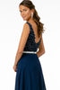 Long Illusion V-Neck Dress with Embroidered Top by Elizabeth K GL2653 - Long Formal Dresses