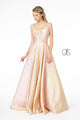 Long Iridescent Glitter Dress with Corset Back by Elizabeth K GL2951 - XS / Rose Gold - Long Formal Dresses