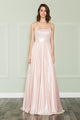 Poly USA 8766 Long Iridescent Lace-Up Back Dress