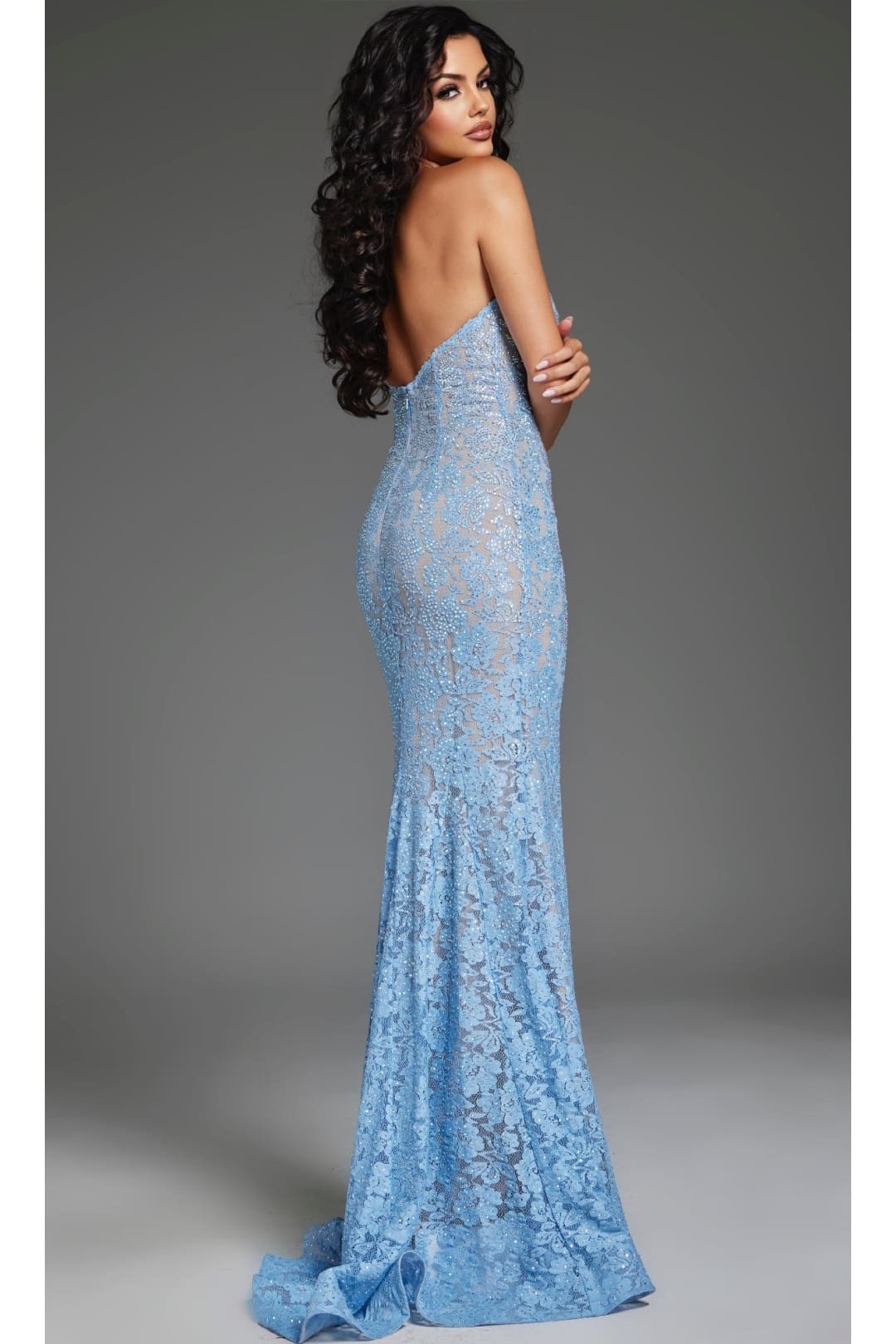 Long Lace Prom Dress: Jovani 43760 - Prom