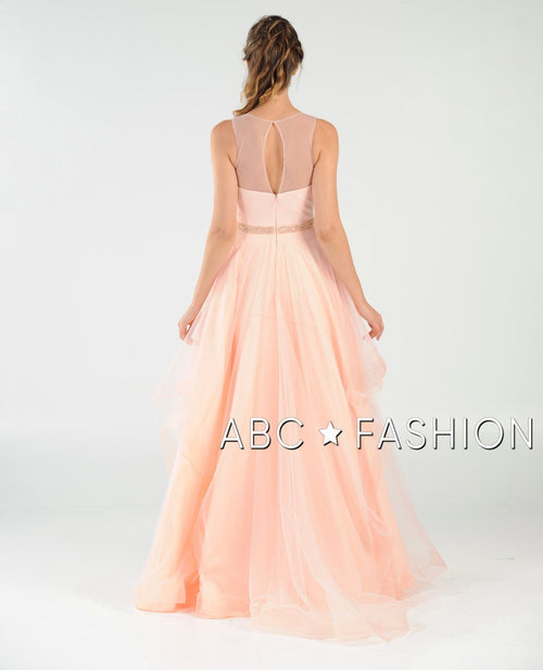 Poly USA Ice Blue Long Formal Dresses