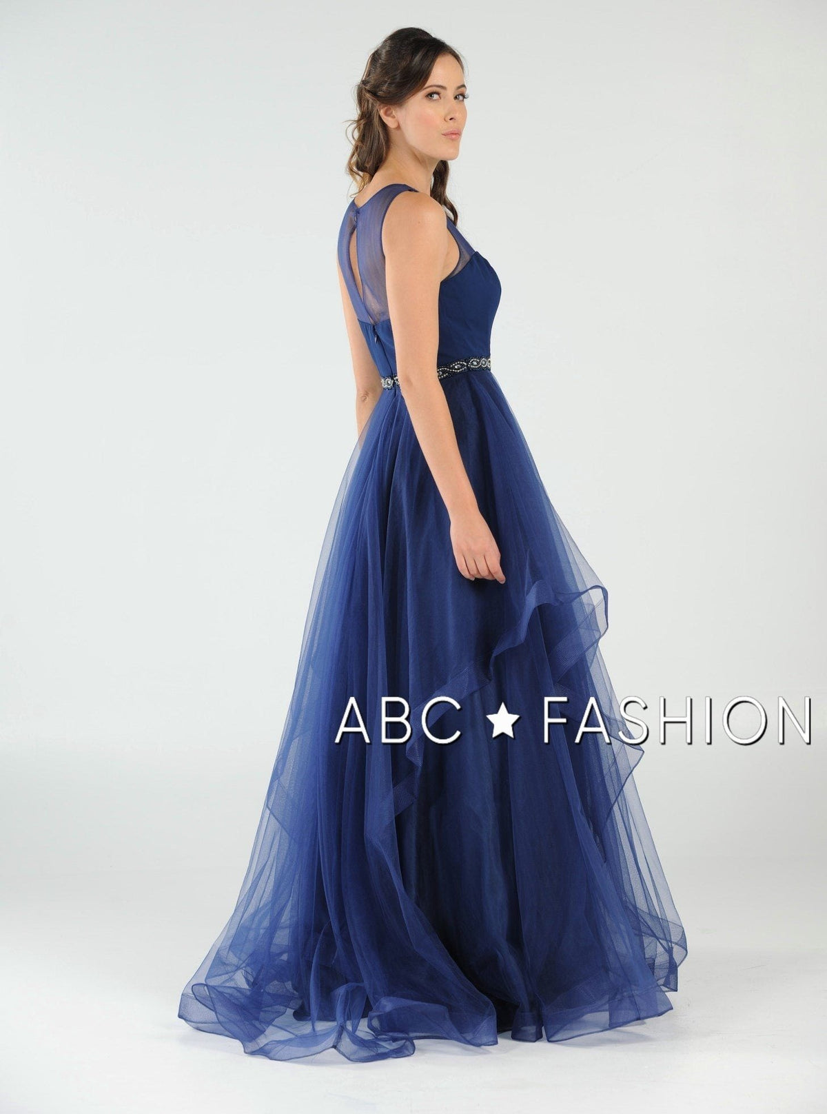 Poly USA Ice Blue Long Formal Dresses