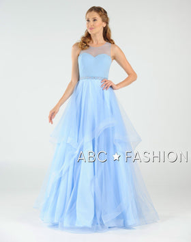 Sleeveless Beaded Gown By Poly USA 8134